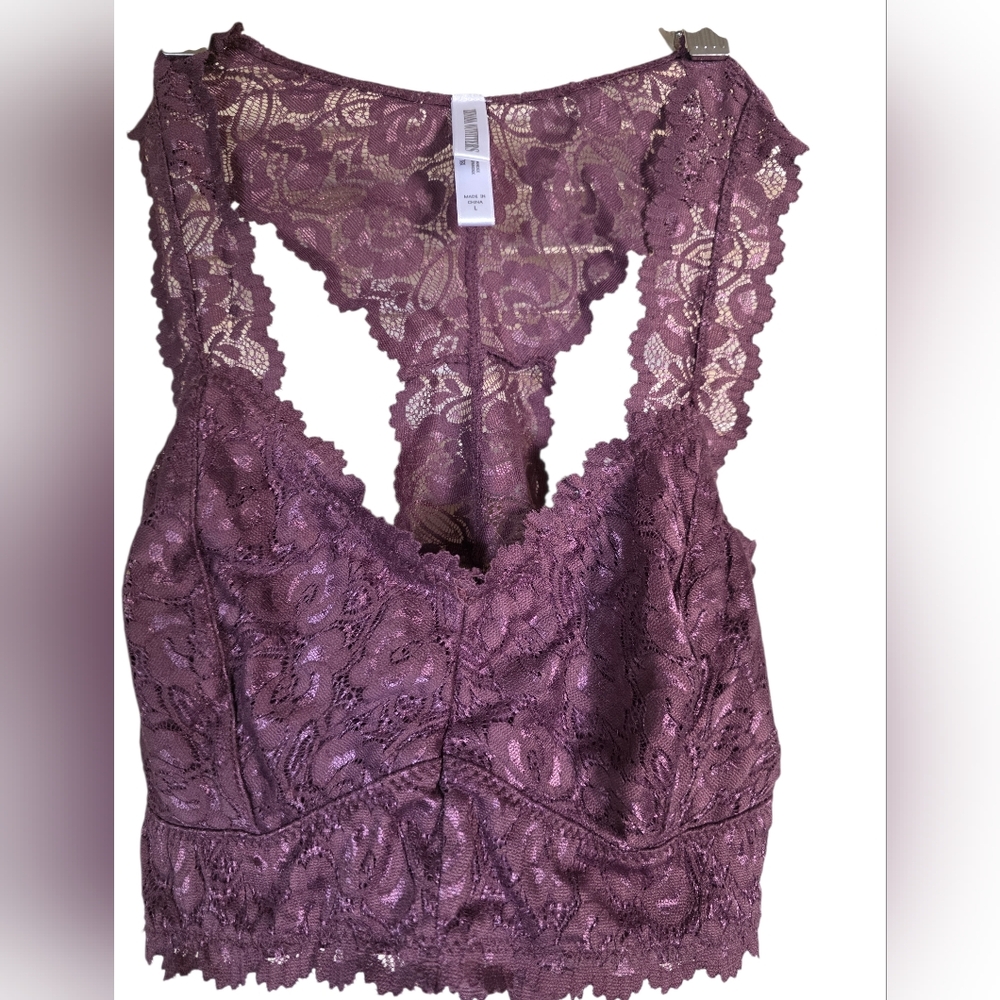 Pretty Plum Lace Bralette Large